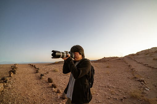 Professional photographer in the Atacama Desert