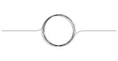 istock Continuous one line drawing of scribble black circle. Round frame sketch outline on white background. Editable stroke. Doodle vector illustration 1404285702