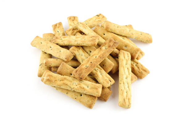 istock Group of salty peanut cracker sticks isolated on white background 1404287228