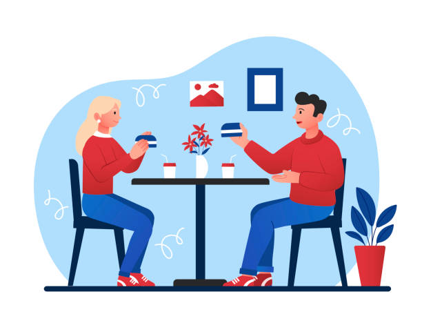 illustrations, cliparts, dessins animés et icônes de amis manger ensemble - cartoon business meeting coffee