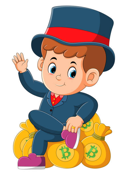 The Billionaire Boy Is Having Much Many And Being Rich Stock Illustration -  Download Image Now - iStock