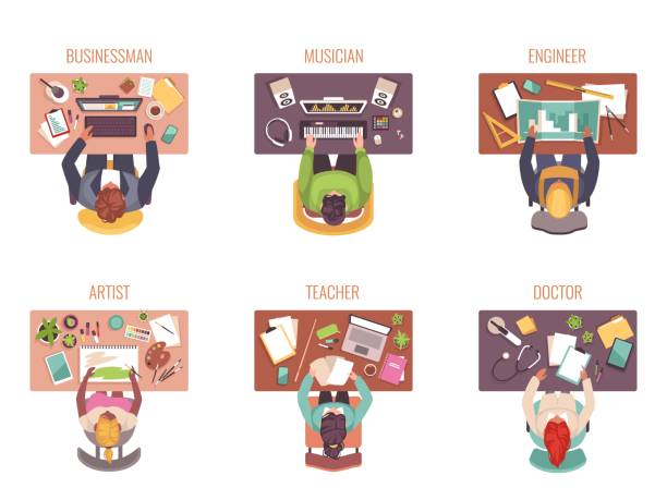 Multiple Workplaces Vector 40+ Different Workplaces Stock Photos, Pictures & Royalty-Free Images ...