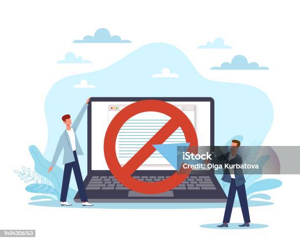 Control Semn Ilustrații de stoc cu Siteul Interzis Online Warning Laptop Cu Semn ...