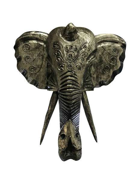 istock figurine head of an Indian elephant with patterns isolated on a white background 1404307372
