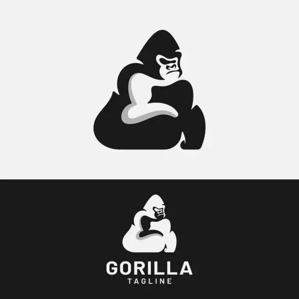 Vector illustration of Letter Initial G Gorilla  Design Template