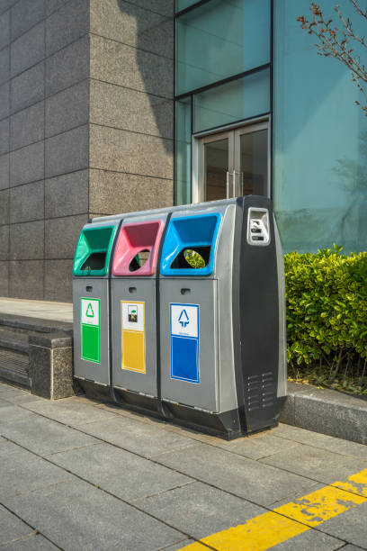 istock Colorful Recycle Bin front of the building 1404310126