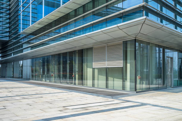 istock modern buildings and empty pavement in china 1404310218