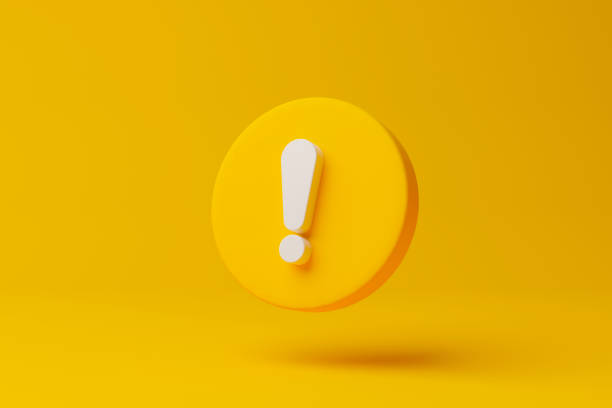 Notification icon symbol on yellow background. 3d rendering illustration