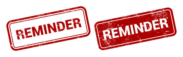Red Rubber Stamp Red Rubber Stamp reminder-stamp stock illustrations