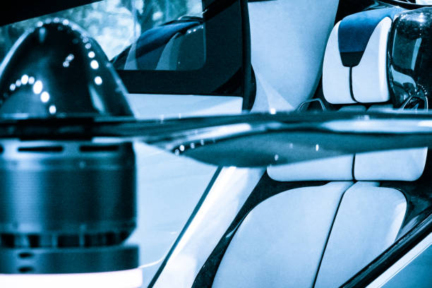 eVTOL concept These aircrafts use battery power to lake off, hover, and land, so their electric power has the chance to change how we think about green transportation in the future. They can be used to transport people and cargo.3D rending. helicopter modern stock pictures, royalty-free photos & images