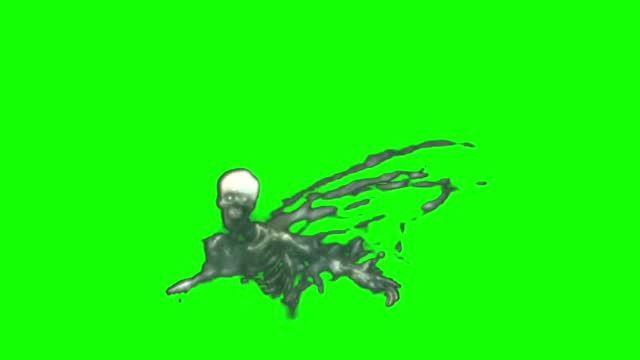 Ghost Flying on Green Screen