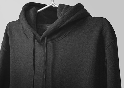 Close up embroidery logo of hoodie mockup template