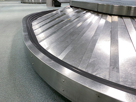 Conveyor belt luggage in airport