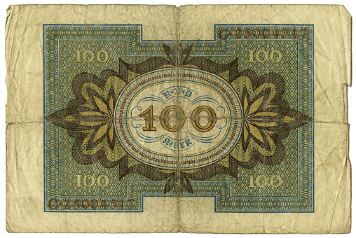 Old money of the USSR close-up. Macro photography of vintage banknotes of the Soviet Union, retro details