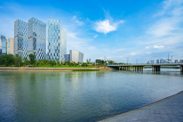 istock Chengdu City by the river on a sunny day 1404332624