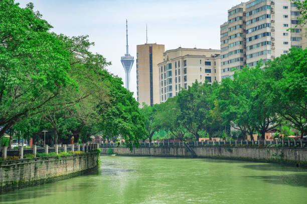 istock Sunny day riverside Chengdu City 1404334977