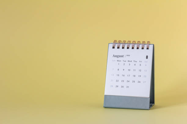 istock Desktop calendar for August 2022. Calendar for planning and managing each date., 1404339562