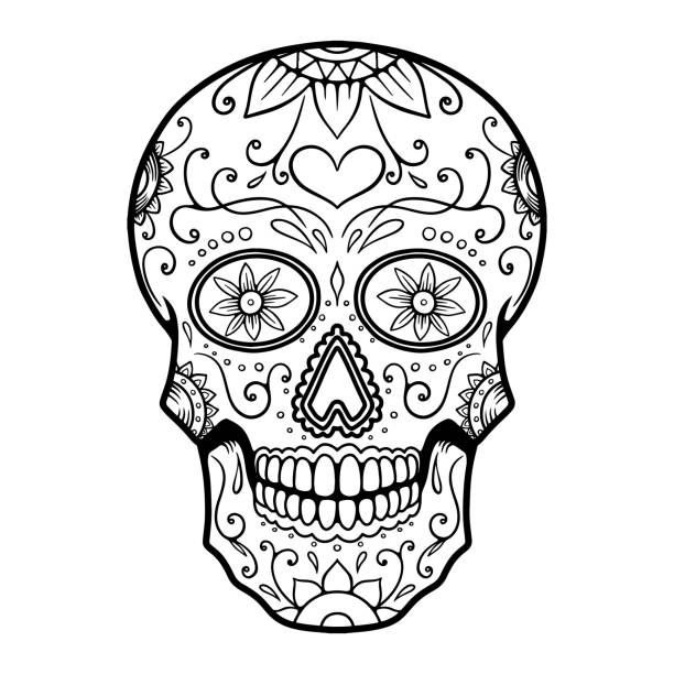 760+ Black Sugar Skull Drawing Stock Photos, Pictures & Royalty-Free ...
