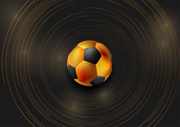 Luxury sport background with golden linear circles and soccer ball Luxury sport background with golden linear circles and soccer ball. Vector design georgia football stock illustrations