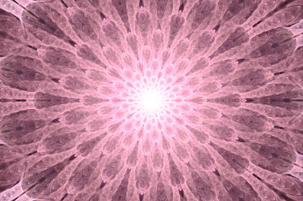 Computer generated abstract illustration Beautiful pink petal lotus flower, Kaleidoscope design background, Abstract Concept floral unique Mandala Kaleidoscopic creative inimitable graphic design