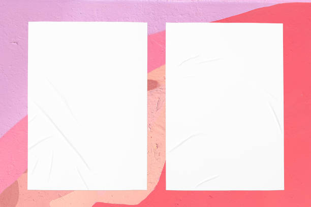 istock colorful urban wall texture with two wrinkled glued poster templates 1404350171