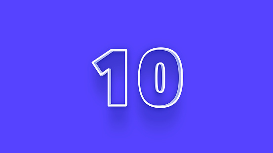 blue 3d number 10 isolated on blue background coupon 10 3d numbers rendering discount collection for your unique selling poster, banner ads, Christmas, Xmas sale and more