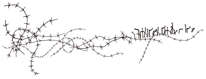 abstract  silhouette of  barbwire