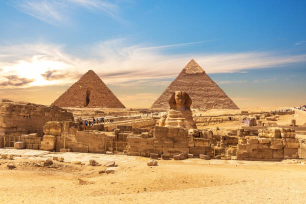 istock The Great Sphinx by the Pyramids of Egypt, sunset view, Giza 1404362639