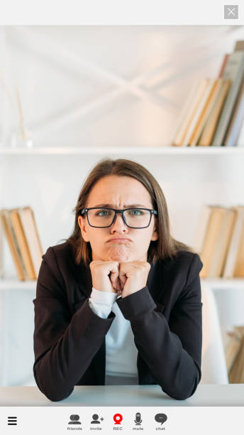 istock virtual chatting displeased woman screen mockup 1404367437