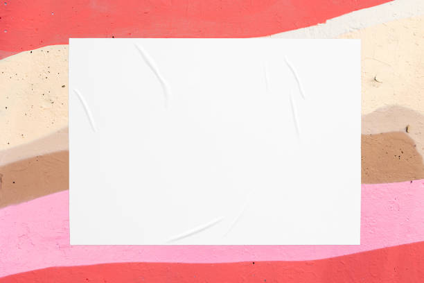 istock colorful urban wall texture with wrinkled glued poster template 1404367697