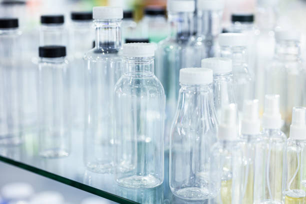 istock mix size and type variety clear plastic PVC bottle cap closed for liquids container industry. 1404371706