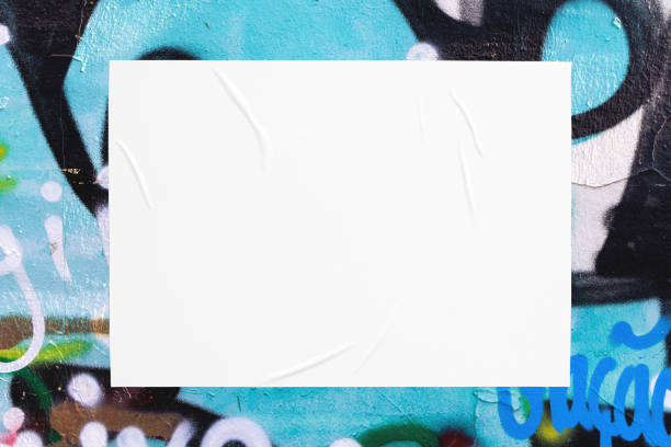 istock colorful urban wall texture with wrinkled glued poster template 1404374018