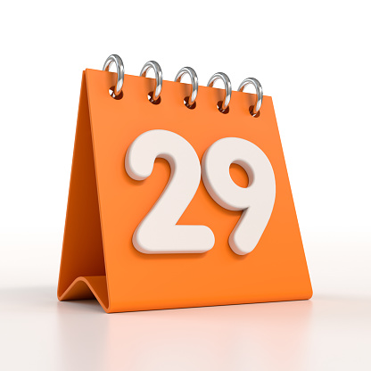 Daily Calendar Plan Icon with Number. 3d Rendering