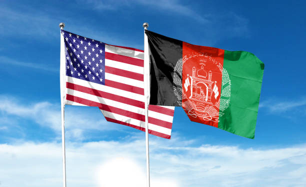 istock USA and Afghanistan twin flags waving flags on textured background 1404377714
