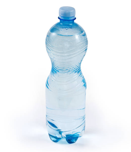 istock Blue plastic bottle of drinking water on a white background 1404378682