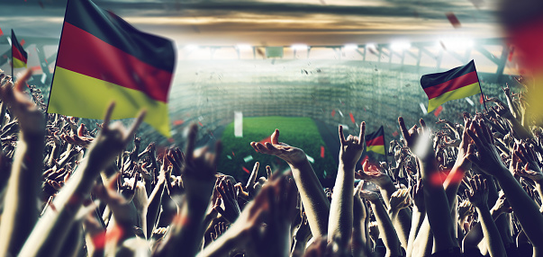 German Crowd in the football stadium