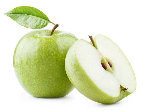 istock Delicious green apples on white 1404383115