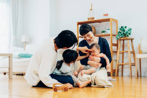 istock Family on holiday at home 1404384267