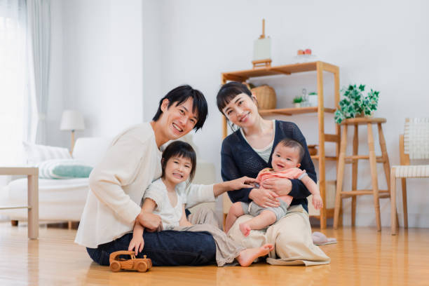 istock Family on holiday at home 1404384286