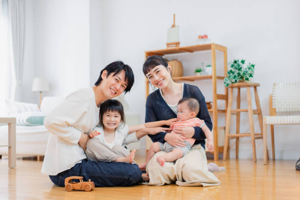 istock Family on holiday at home 1404384308