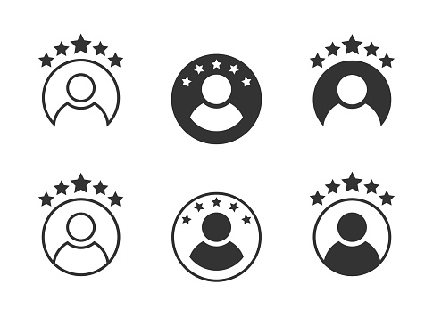 Rating icon set. Business client icon. Customer experience symbol. Vector illustration