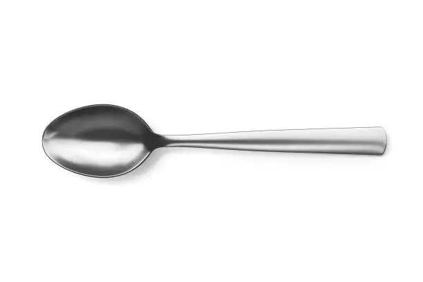 Teaspoon isolated on white background. Top view. 3d rendering illustration.