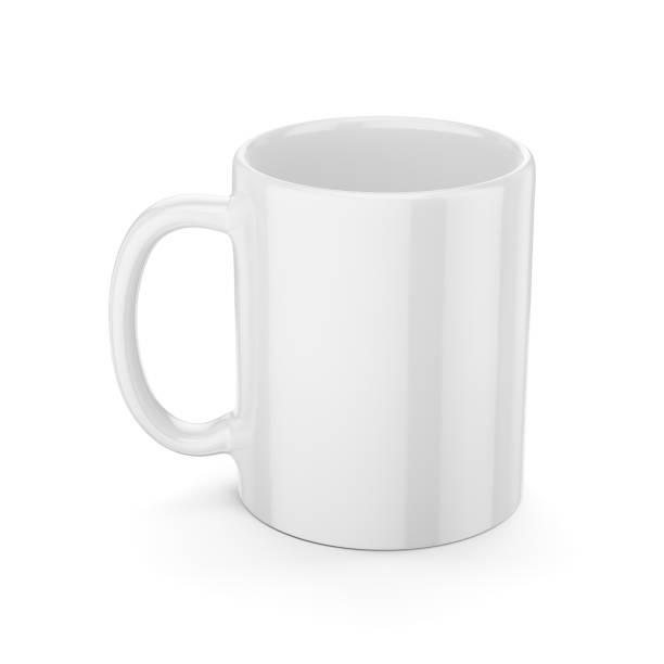 istock Blank white mug mock-up isolated on white. 3D rendering. 1404393117