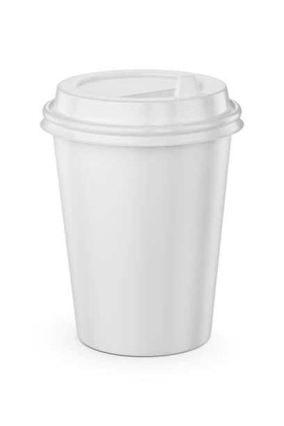 istock Blank white coffee paper cup isolated on white background. 3d endering. 1404393231