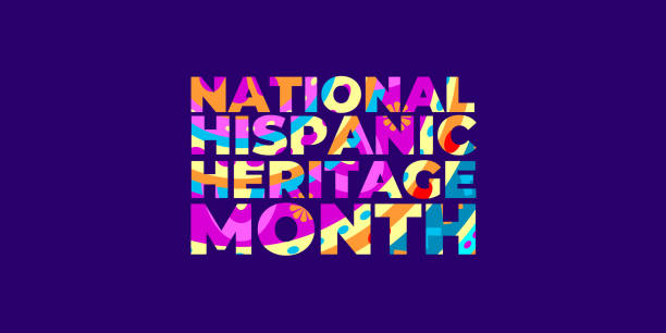 Hispanic heritage month. Vector web banner, poster, card for social media, networks. Greeting with national Hispanic heritage month text, Huichol pattern background Hispanic heritage month. Vector web banner, poster, card for social media, networks. Greeting with national Hispanic heritage month text, Huichol pattern background. hispanic day illustrations stock illustrations