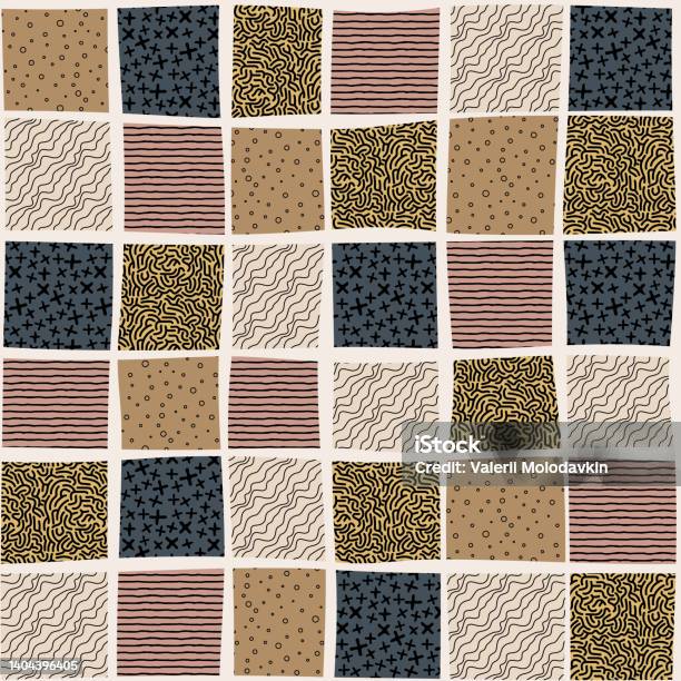 Seamless Pattern Shapeless Squares Different Textures Stock ...