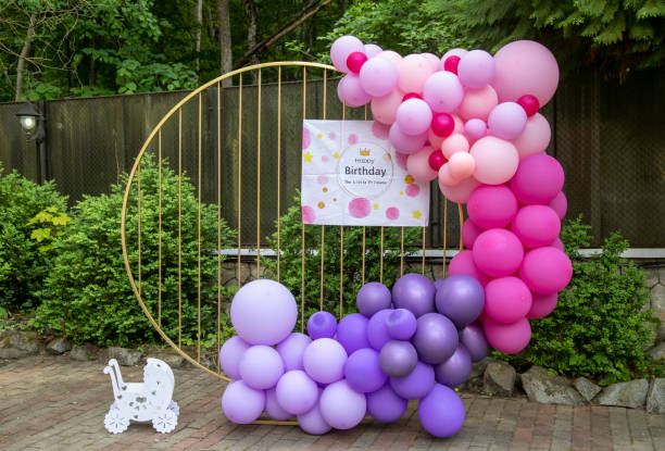 istock Balloons ornaments for birthday background 1404396676
