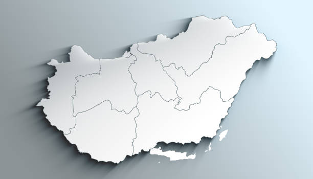 istock Modern White Map of Hungary with Regions With Shadow 1404396920