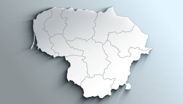 istock Modern White Map of Lithuania with Counties With Shadow 1404396968