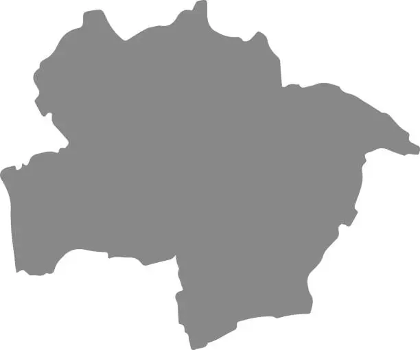 Vector illustration of Gray map of HAMM, GERMANY